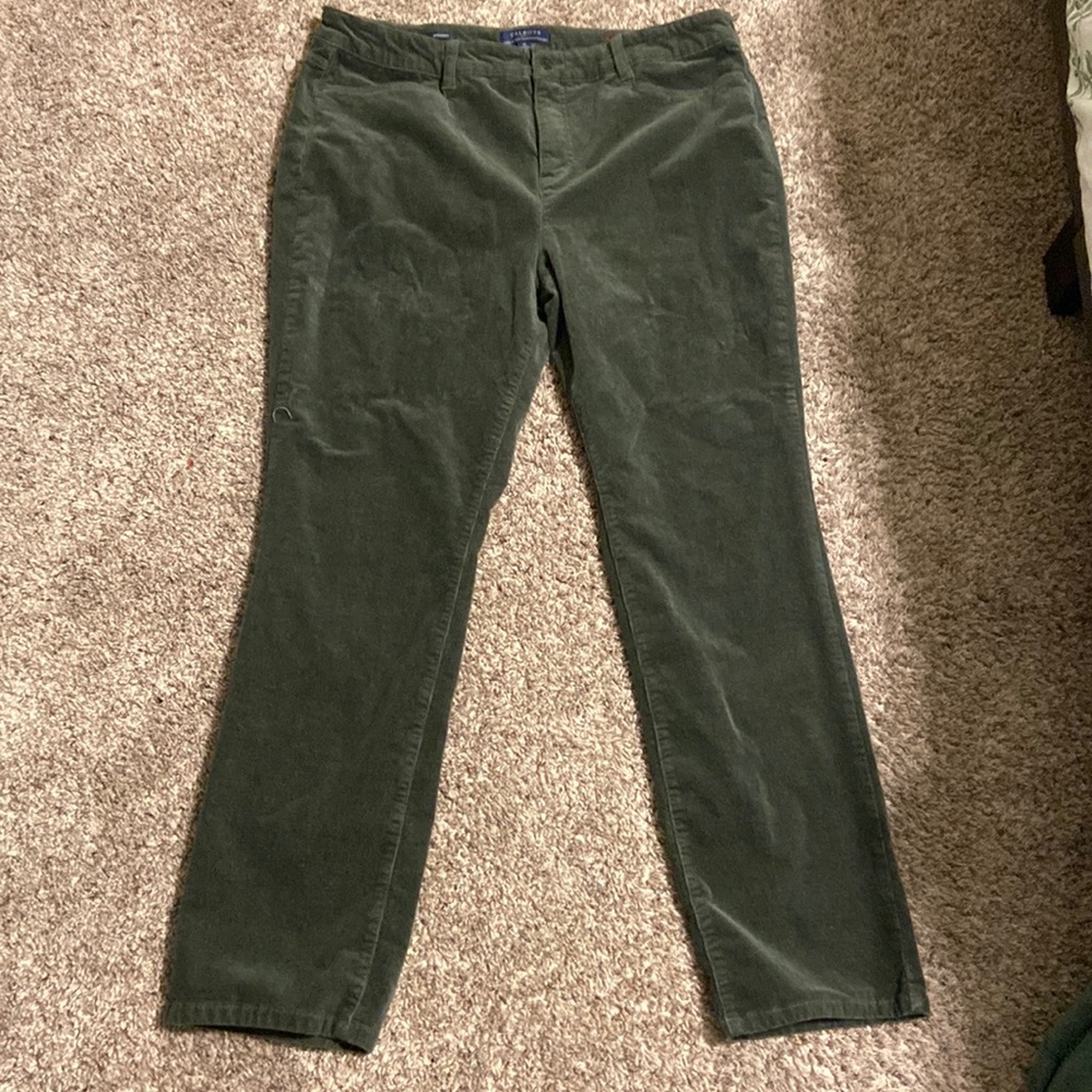 talbots size 16 green corduroy pants